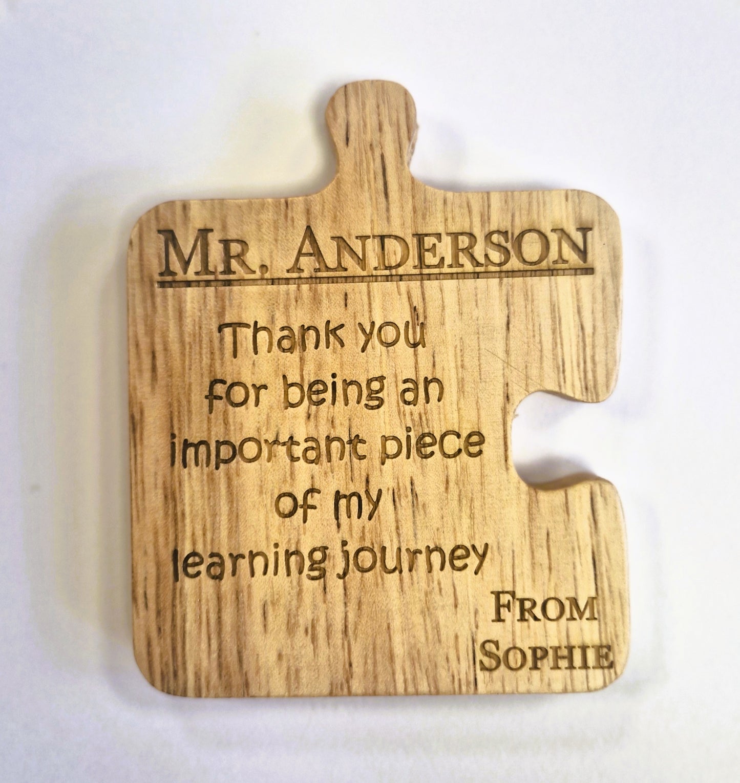 Personalised Wooden JigSaw Coaster