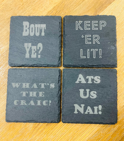 Northern Ireland Slang Slate Coasters