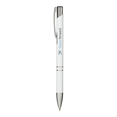 Personalised White Pen in Velvet Pouch