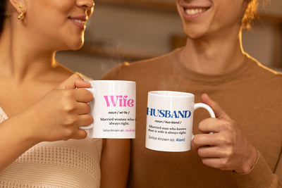 Personalised Husband Wife Mug Set