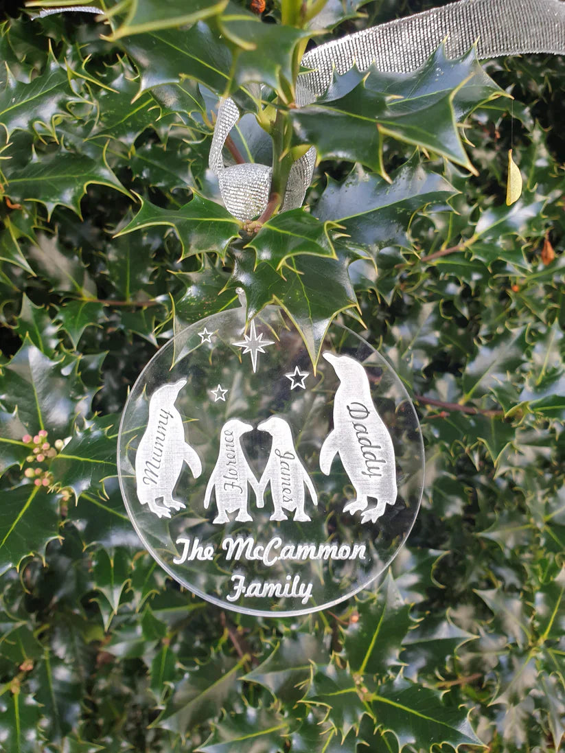 Christmas Penguin Family Bauble